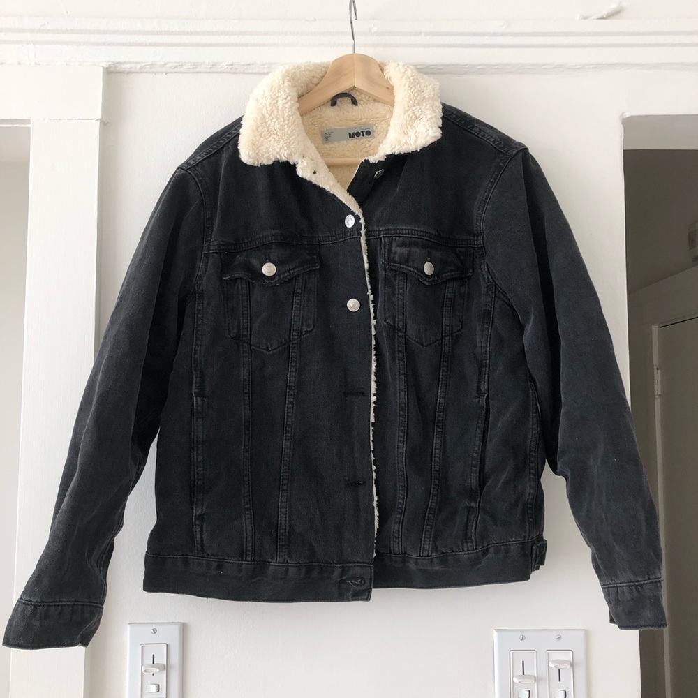 Topshop MOTO Denim Western Oversized Jacket - 8